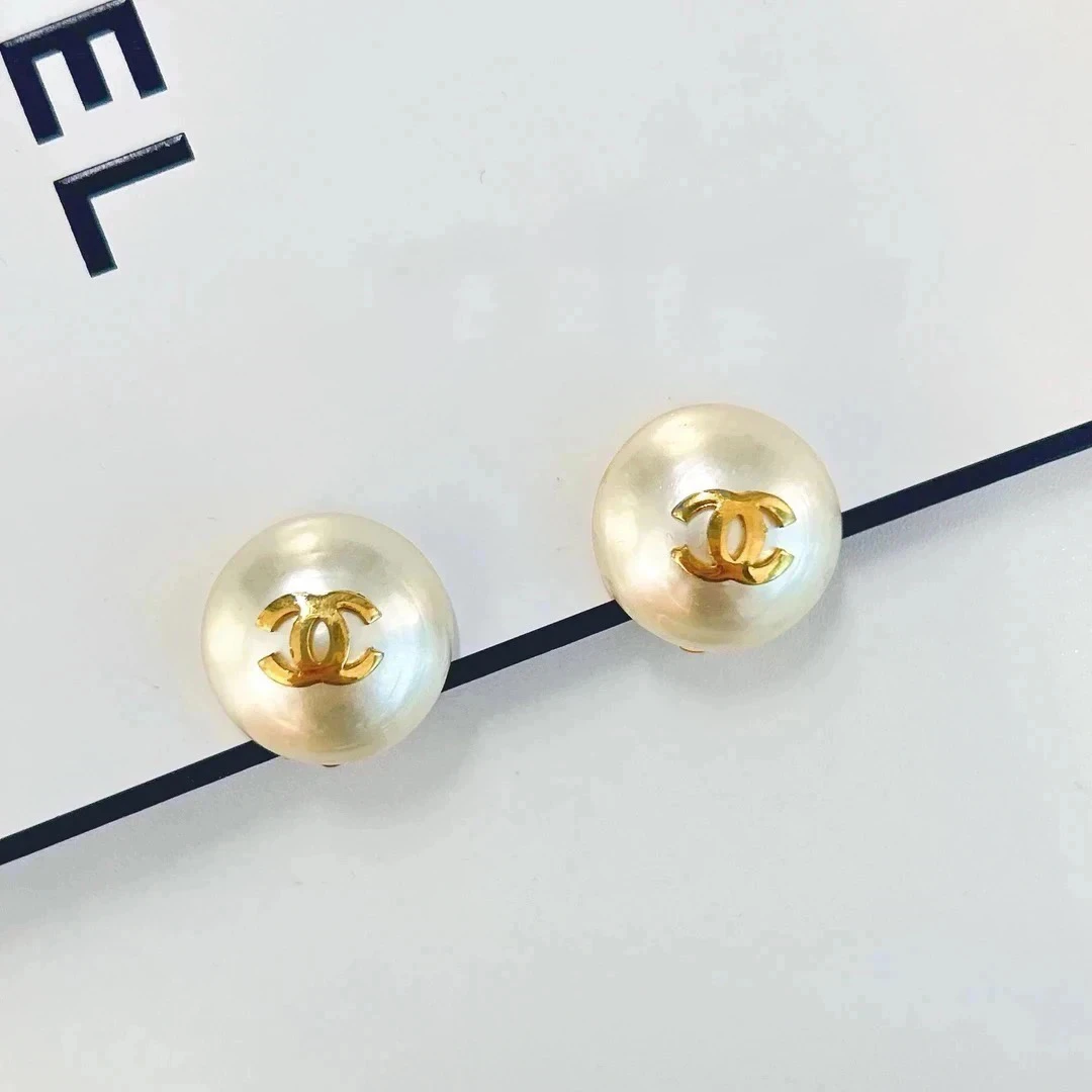 95新 Chanel/香奈儿 Chanel vintage香奈儿中古胖丁珍珠耳夹