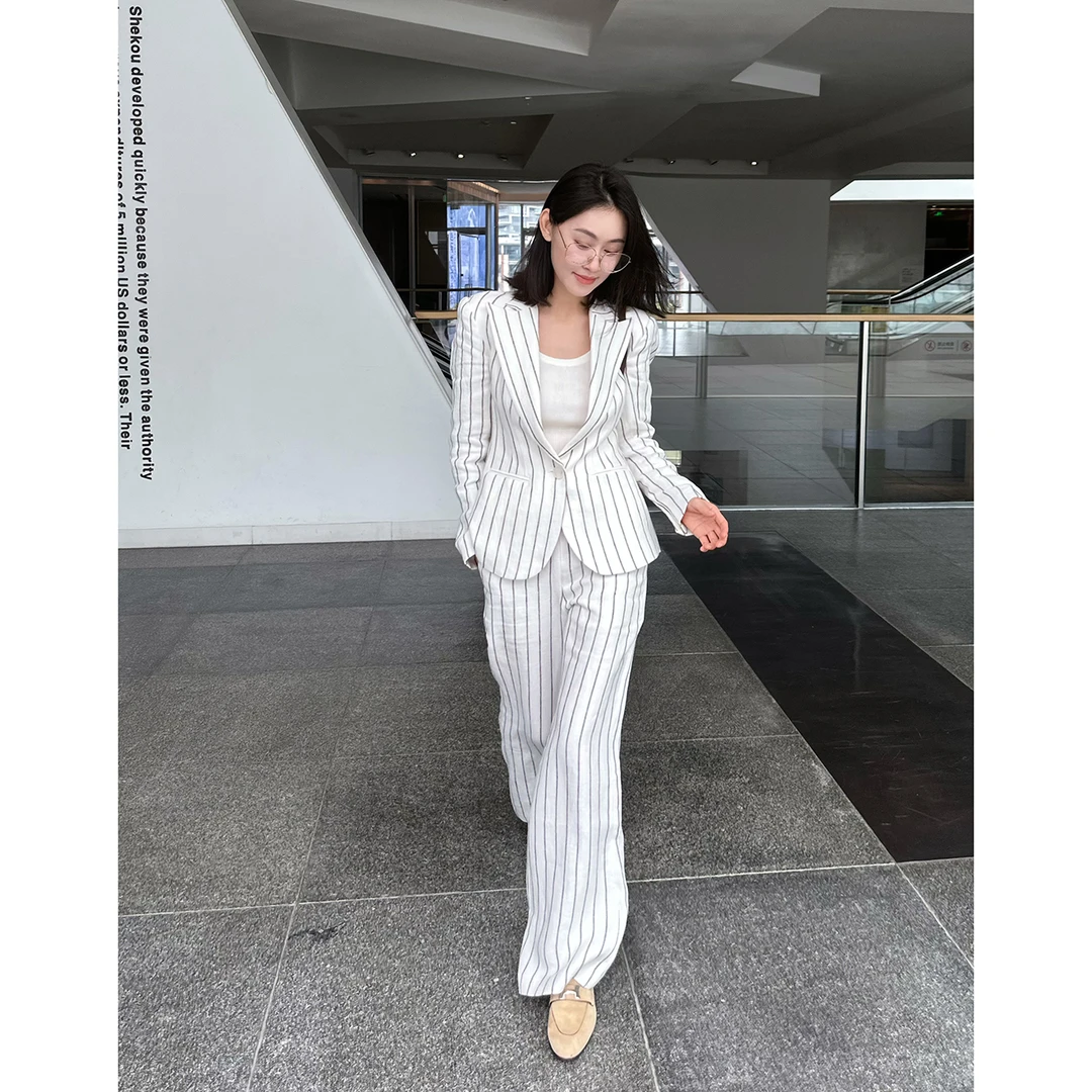 NO退NO换【FELOCCA】麻料质感修身西装外套+长裤 CC1882和CC1882-1