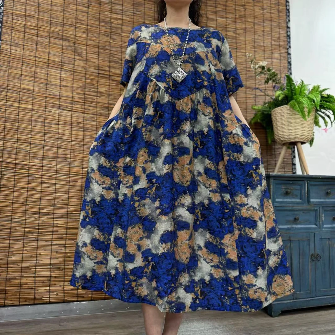 7193夏季新款倒三角优雅减龄显瘦洋气短袖连衣裙QZ