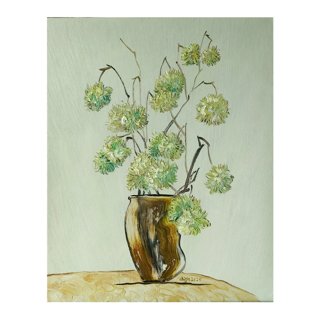 艺术家齐域【花事系列】40*50 带框50*60 原作孤品油画收藏高级挂画