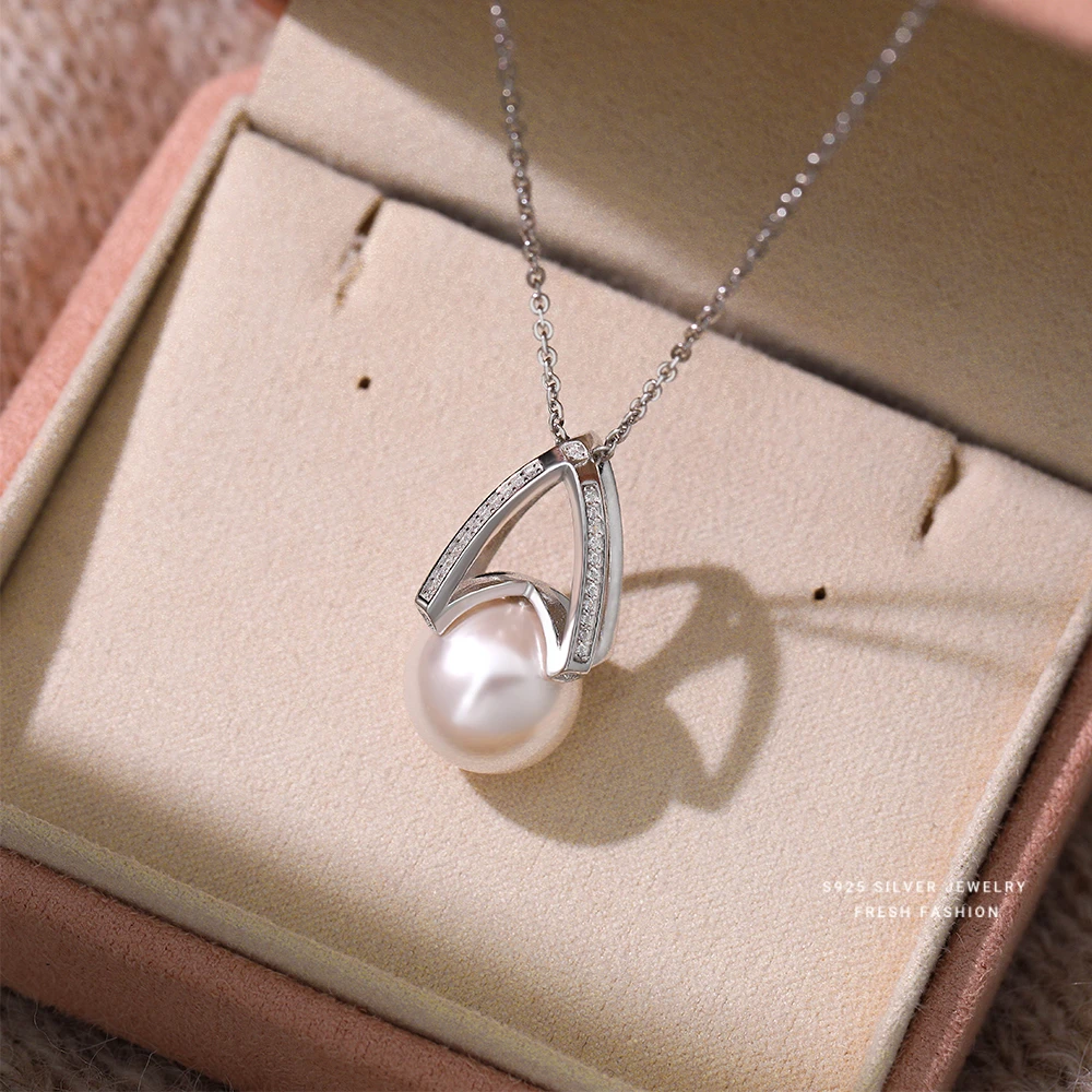 坠链均925银 925纯银马蹄项链女简约轻奢百搭时尚设计感锁骨链