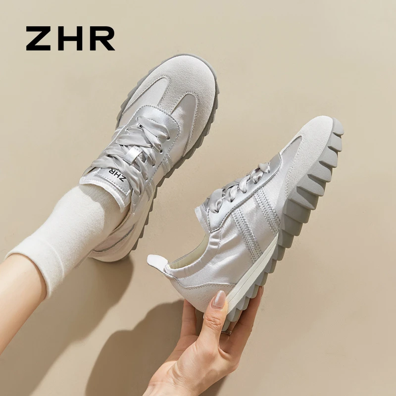 【清仓不补】银色德训鞋女百搭潮流软底通勤休闲鞋清新文艺女鞋