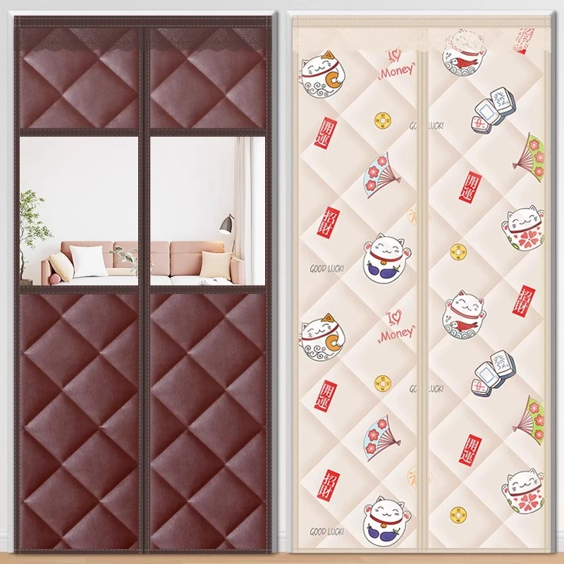 冬季棉门帘加厚家用空调保暖保温挡风防风隔断窗隔音防寒自吸帘子