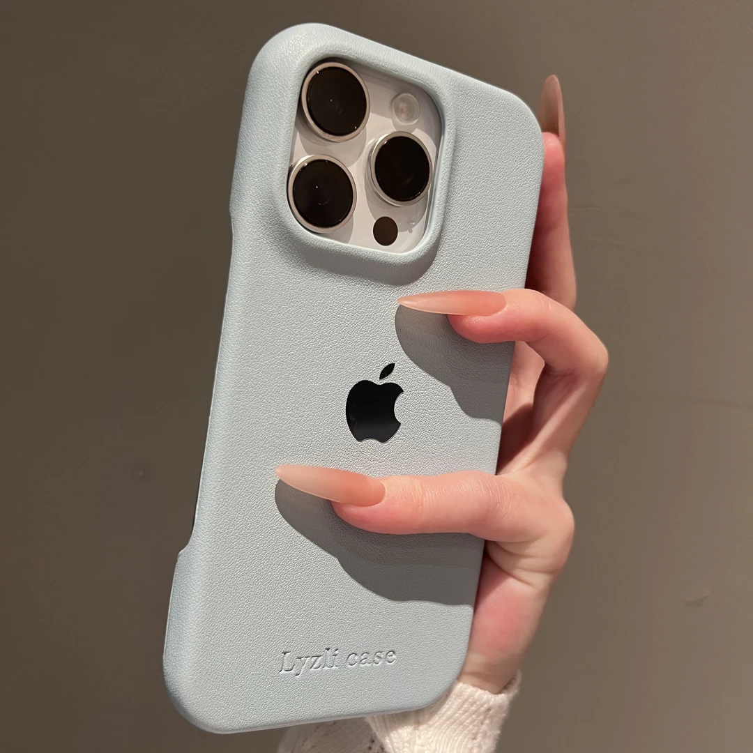 新款牛奶纹苹果17ProMax手机壳iPhone16半包15ProMax皮纹14防摔13