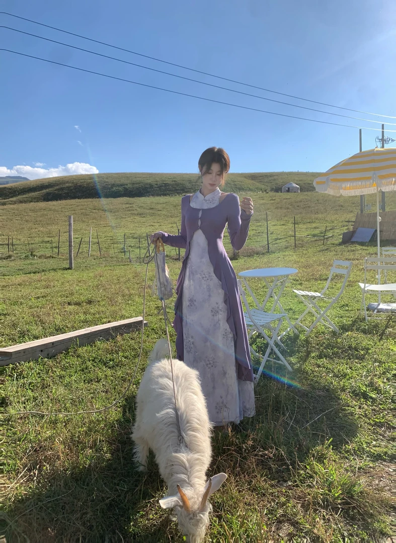 EIA一尧新中式国风【软香玉】温婉清雅假两件设计旗袍连衣裙显瘦裙