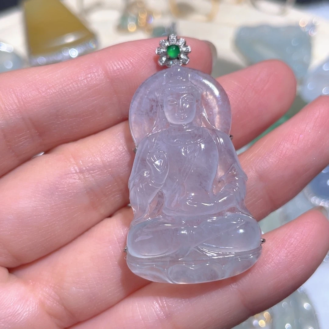 翡翠颈饰18K金镶嵌翡翠