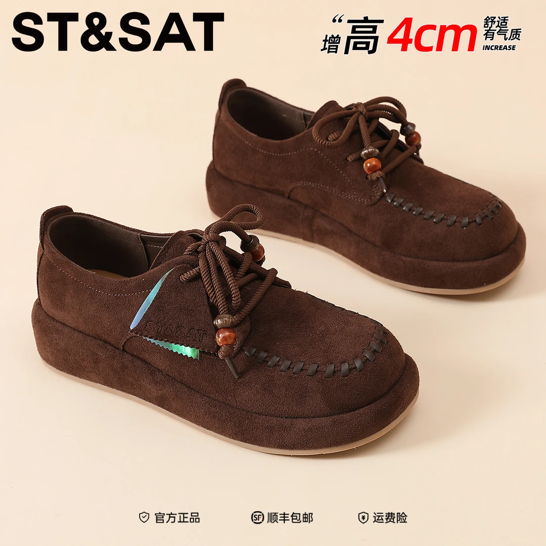 星期六复古风耐脏勃肯鞋女2025年冬季新款耐脏小皮鞋休闲袋鼠鞋