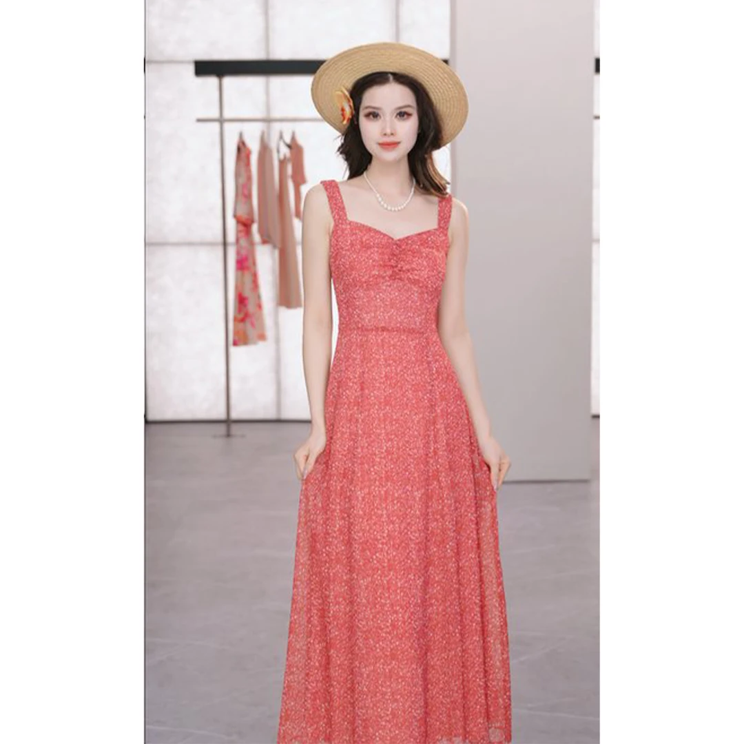 GIRDEAR/哥弟夏季爆款新款法式碎花洋气洋气修身吊带连衣裙150028