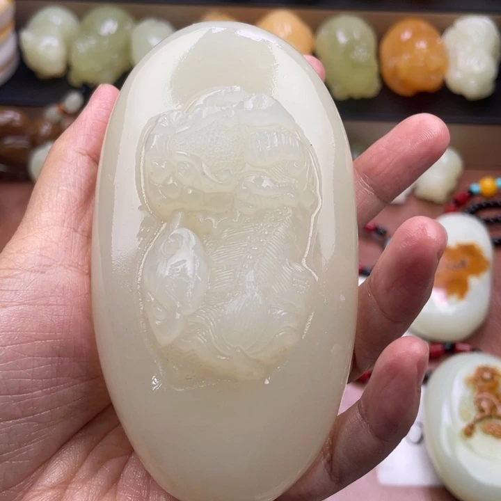 安***发石材古青石手把件
