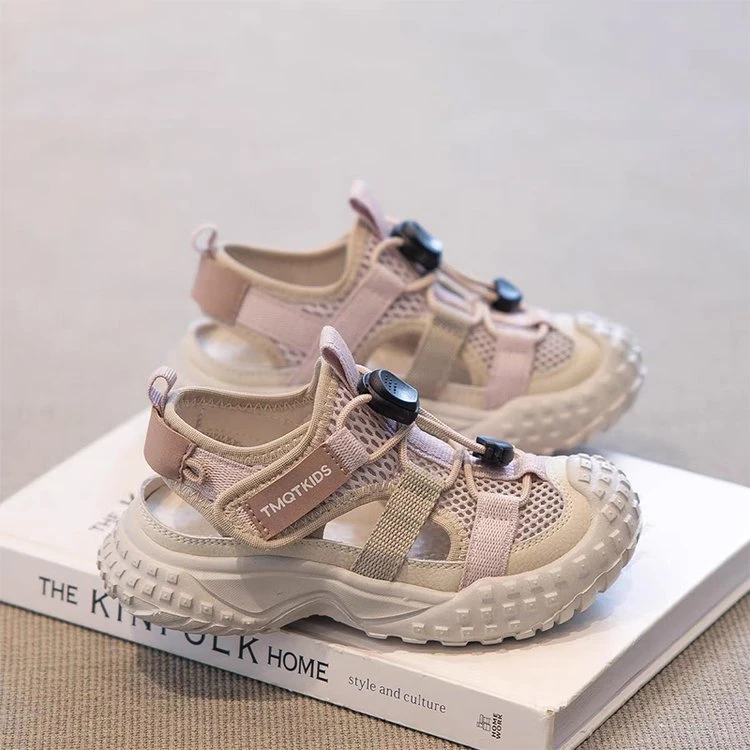 ABC女童凉鞋2025新款夏款男童包头运动鞋儿童鞋子单网时尚镂空鞋