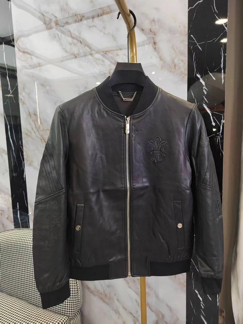 【断码清】2024男士休闲长袖个性皮夹克22809