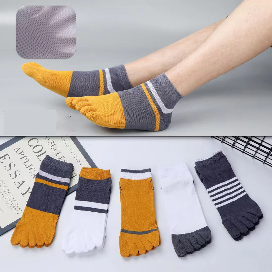 男士五指袜短筒薄款透气吸汗分趾脚趾船袜夏季舒适棉袜