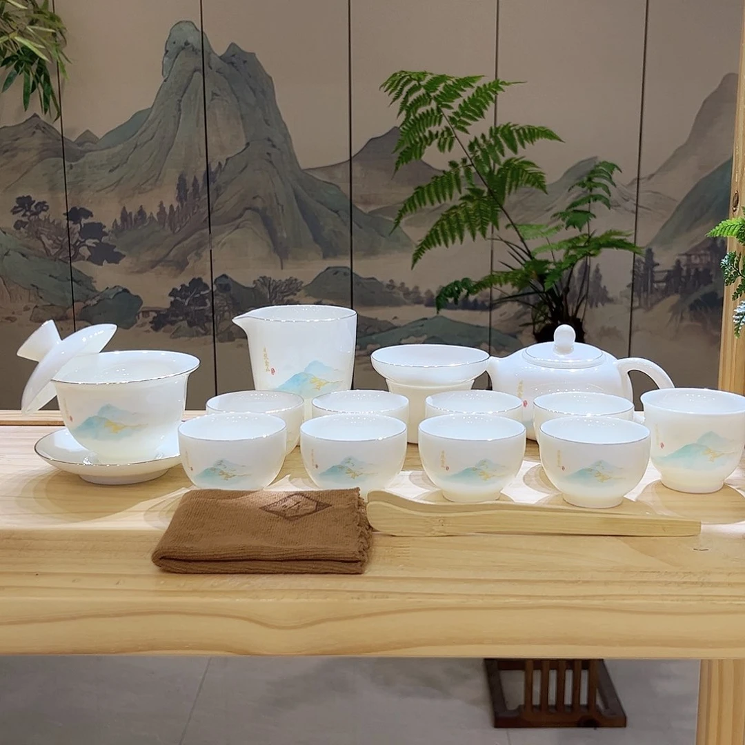 【都彩】日照金山羊脂玉瓷16头