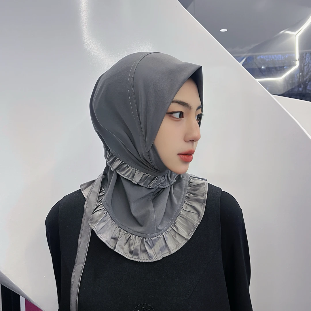 MARY.SR(荷塘月色）木耳边绑带小头套