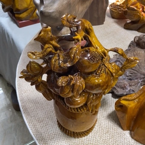 金丝楠果篮摆件家居