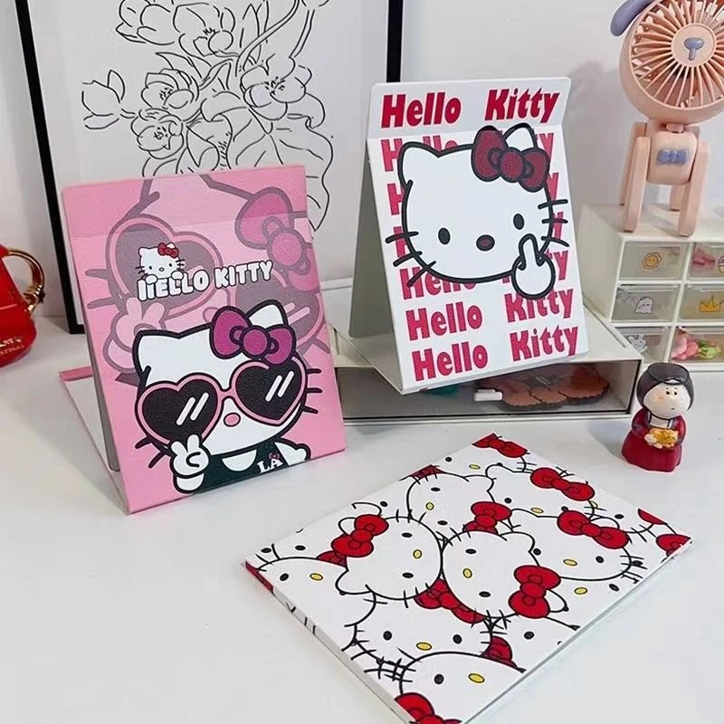 hellokitty镜子折叠化妆镜可爱便携少女台式宿舍梳妆镜可调节Q