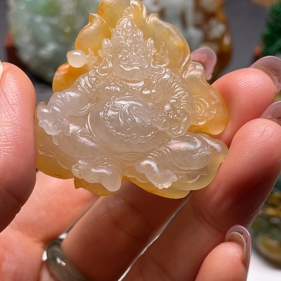 未镶嵌定制翡翠裕**业黄财神