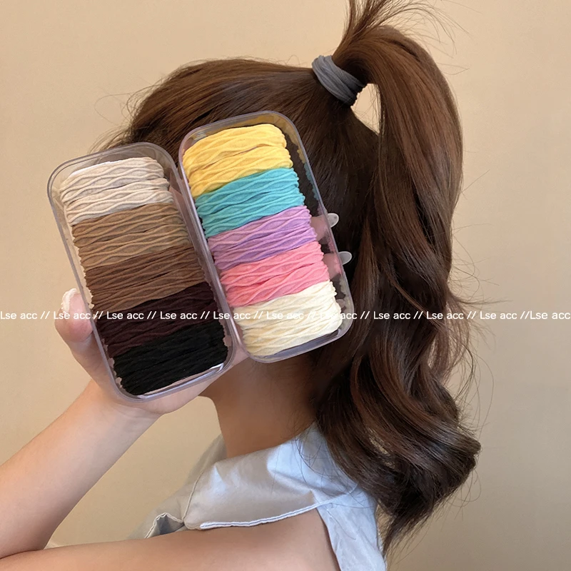 超柔软高弹力发圈巨耐用高马尾盒装精品发绳皮筋扎发头绳2025新款