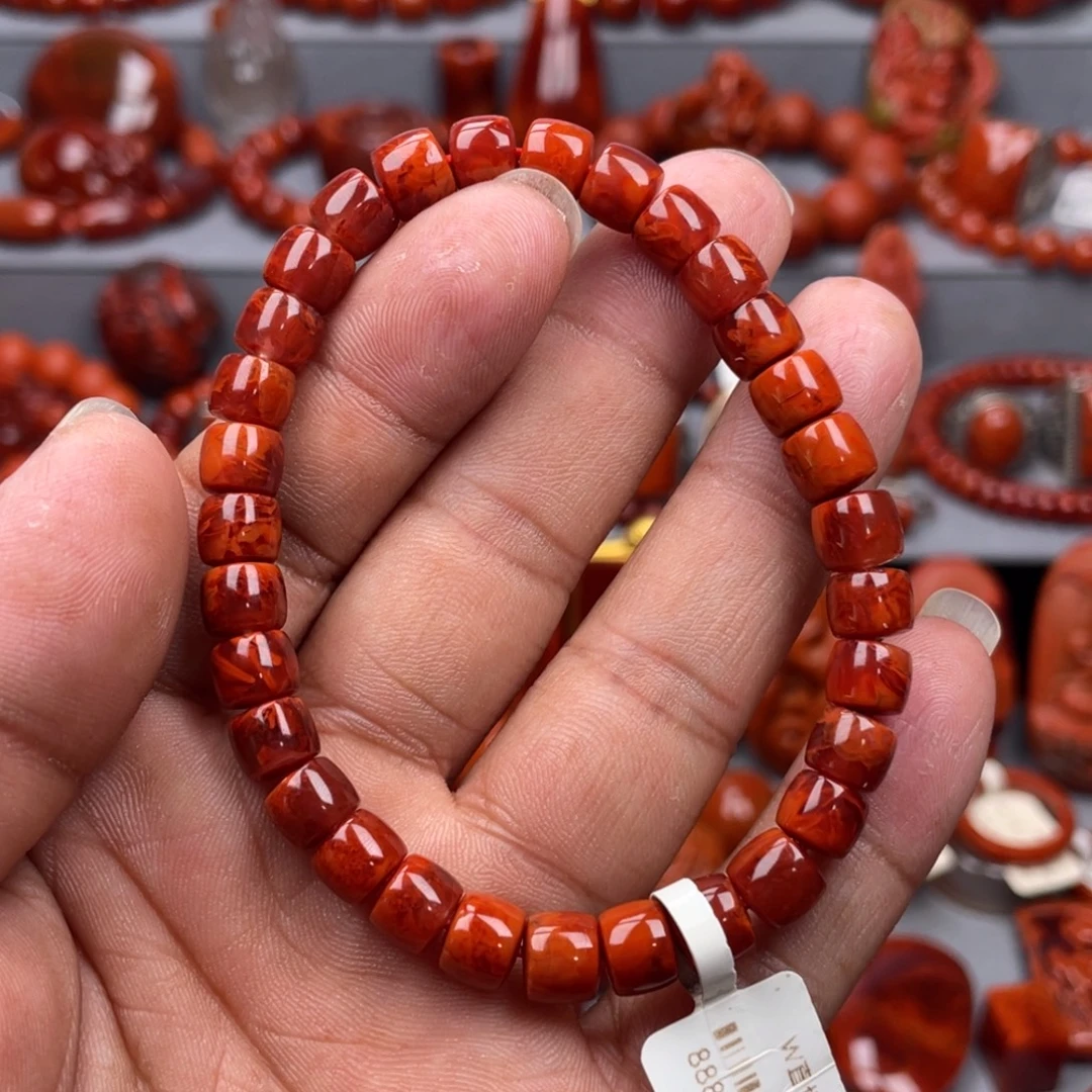 南红玛瑙未镶嵌珠宝奇石单圈7