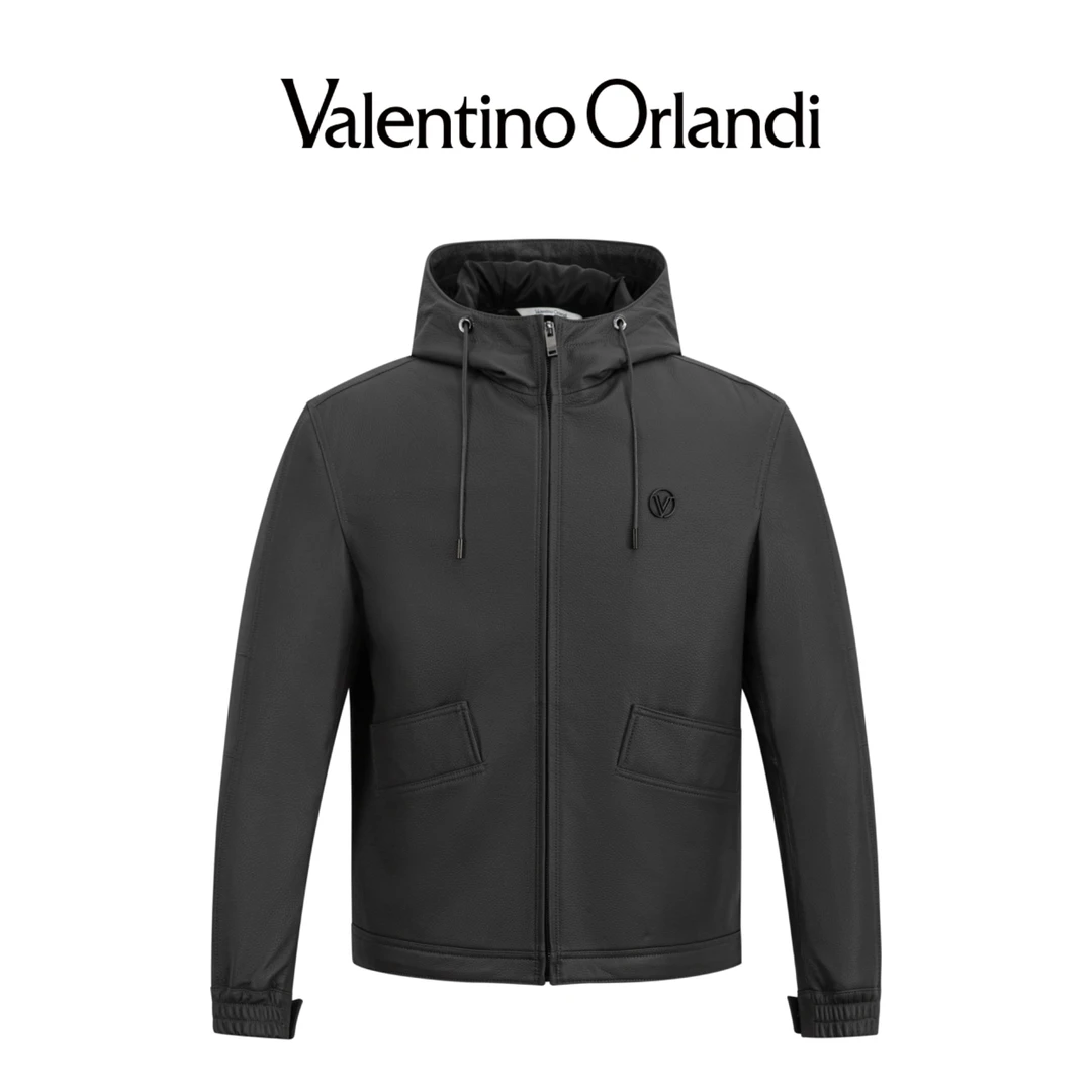 男士秋冬时尚皮衣潮流连帽保暖短款休闲男款夹克外套1VP152294