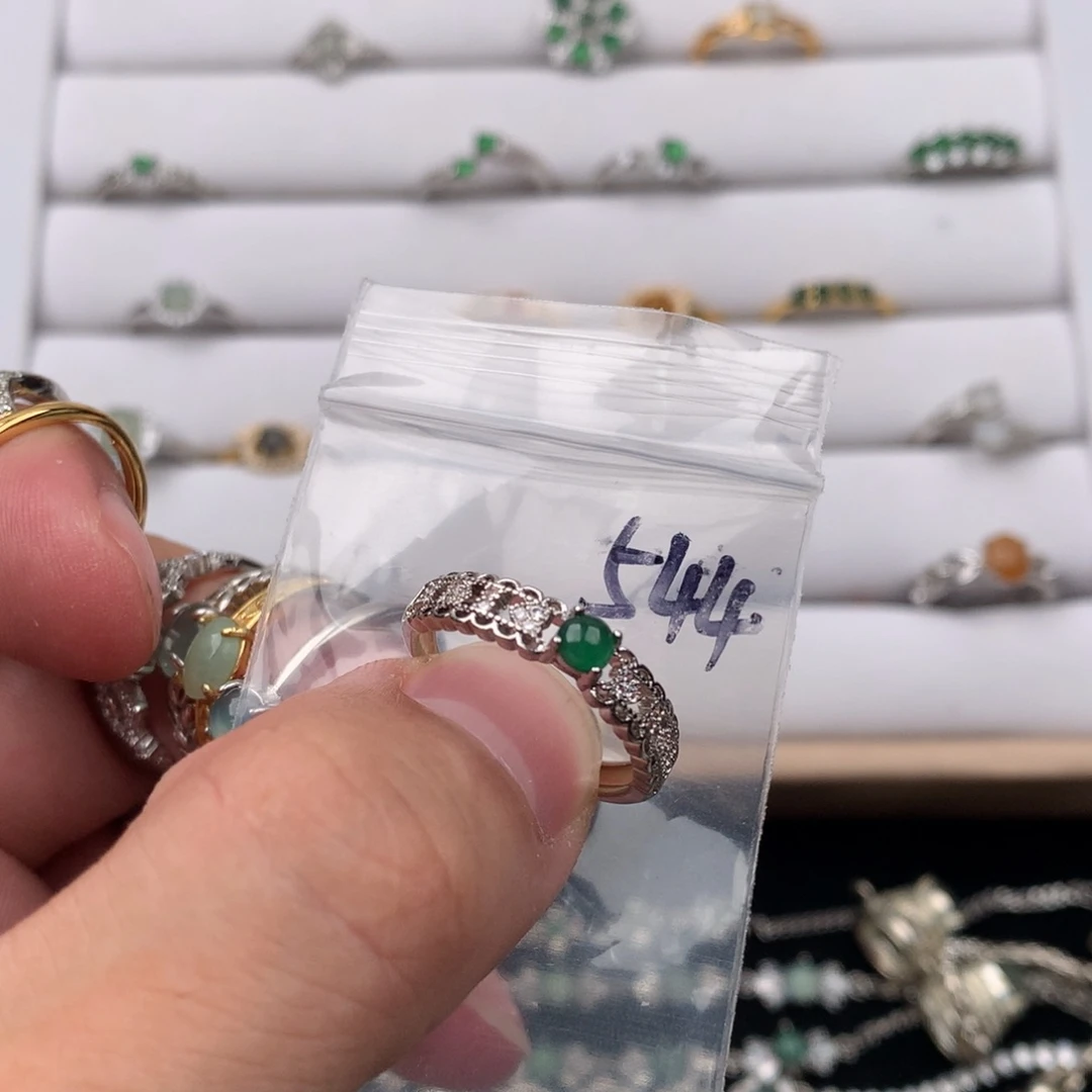 翡翠银S925镶嵌戒圈544