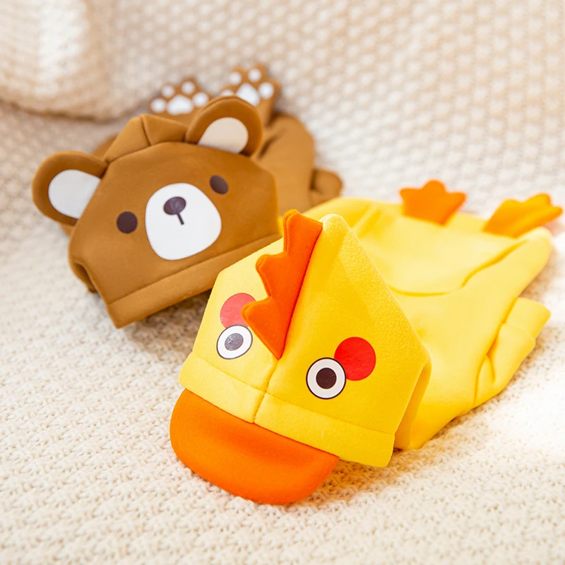 秋冬季宠物立体可爱动物卫衣可牵引泰迪比熊保暖猫咪狗狗宠物衣服