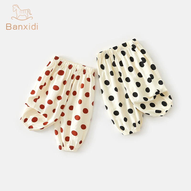 班喜迪女童防蚊裤夏装新款女宝宝休闲童装九分裤夏季儿童薄款裤子