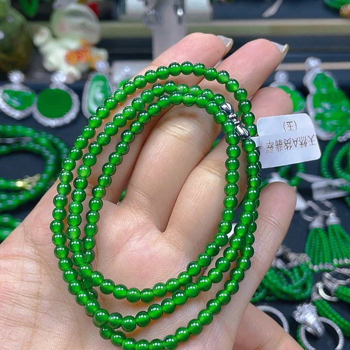 翡翠未镶嵌颈饰翡翠冰阳绿4