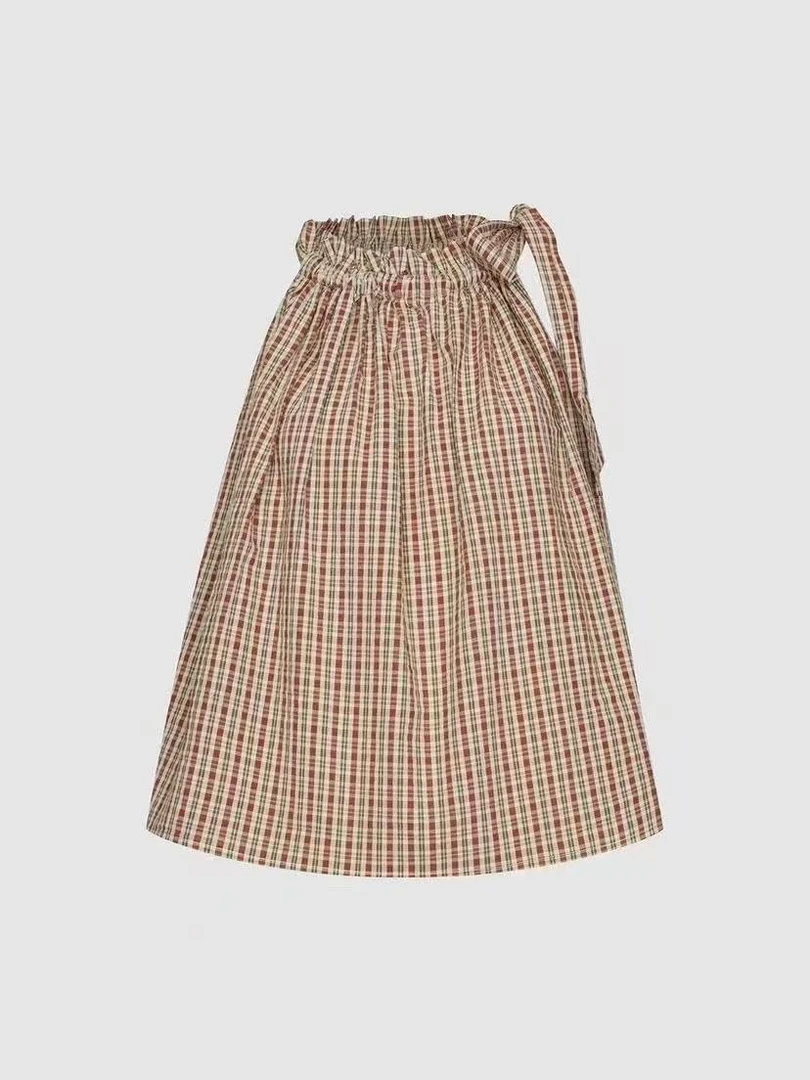 2025夏季新款女装复古波风超宽松格纹罩衫衬衫时尚休闲女士经典