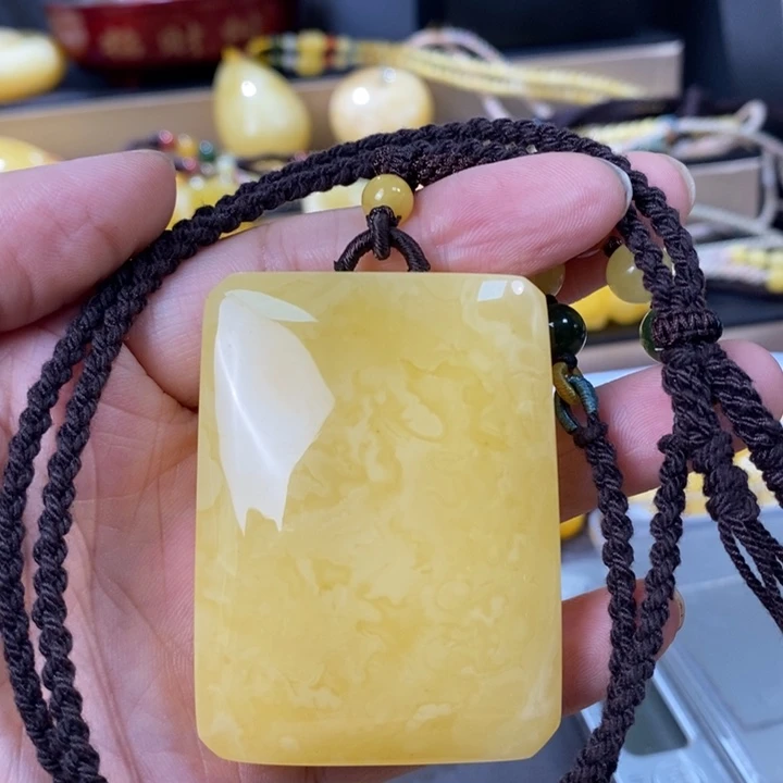 绿松石未镶嵌三通无事牌