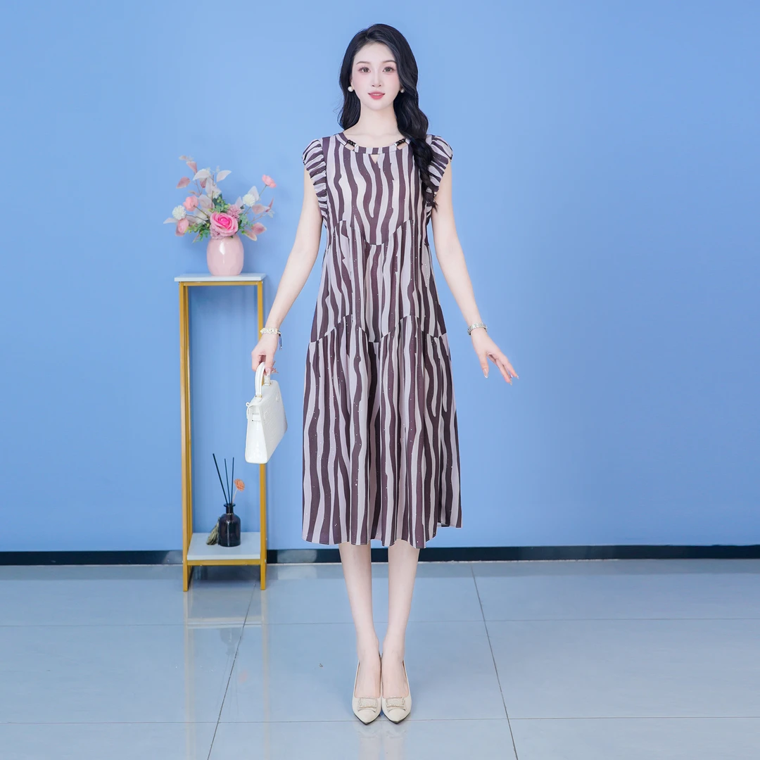 【SJYH2568】2025年夏季新款时尚优雅减龄连衣裙显瘦气质