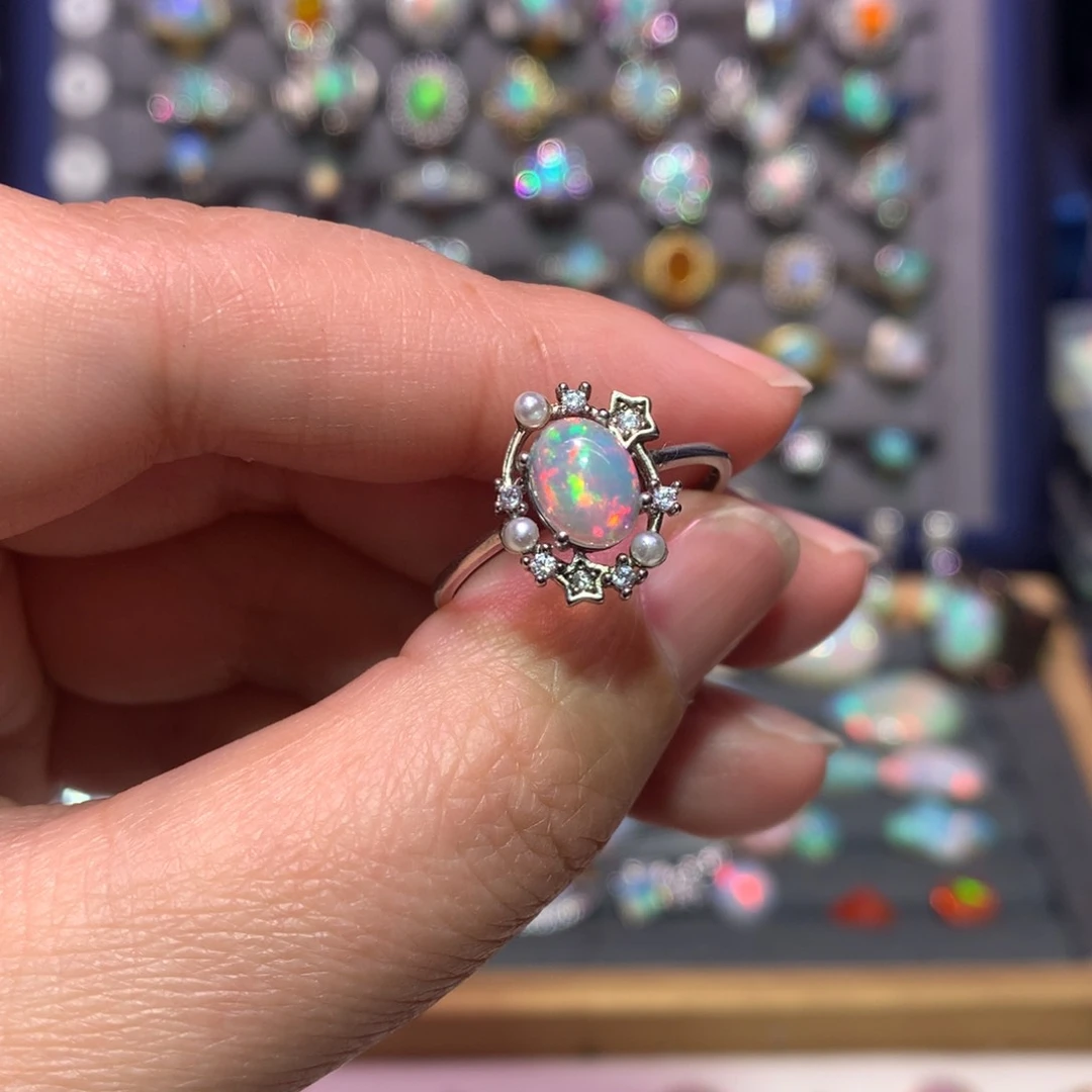 银S925镶嵌欧泊戒指款式