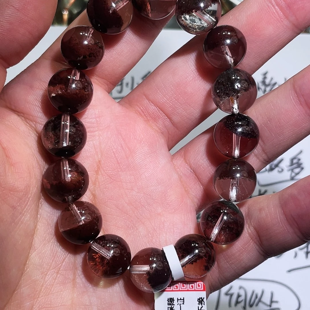 未镶嵌手链水晶山*红幽灵12mm