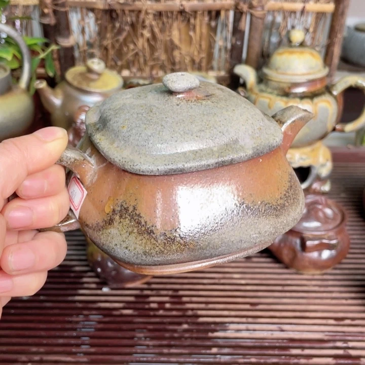 紫砂茶壶云*阁纯自然高温无釉裸柴烧