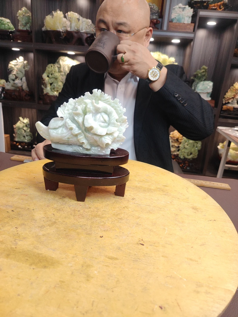 白绿相间百菜摆件原创创意作品居家办公摆放