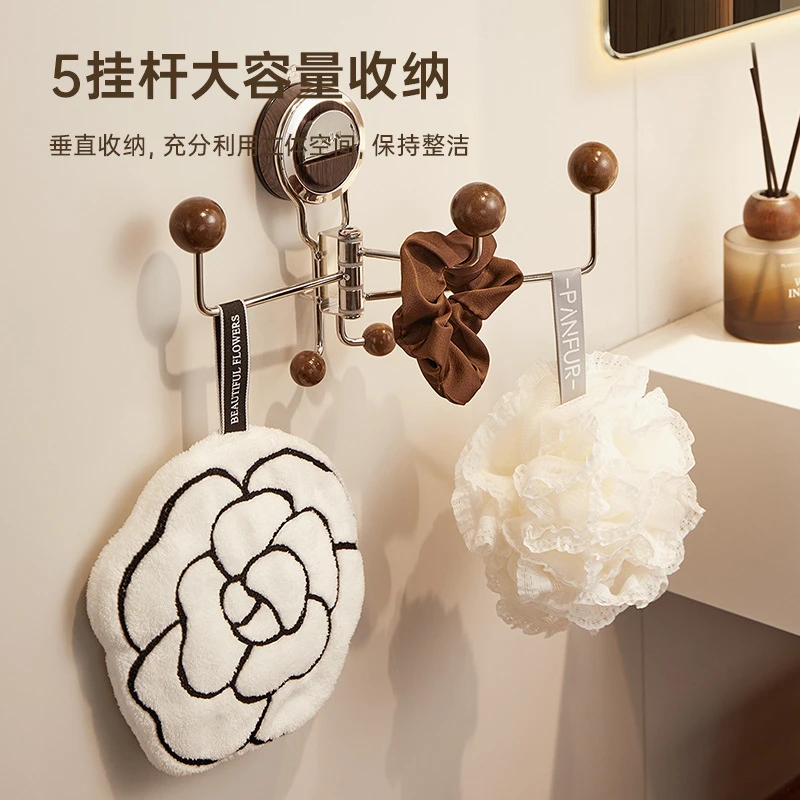 吸盘挂钩多功能墙上旋转挂钩免打孔壁挂卫生间挂墙钩子衣帽挂钩