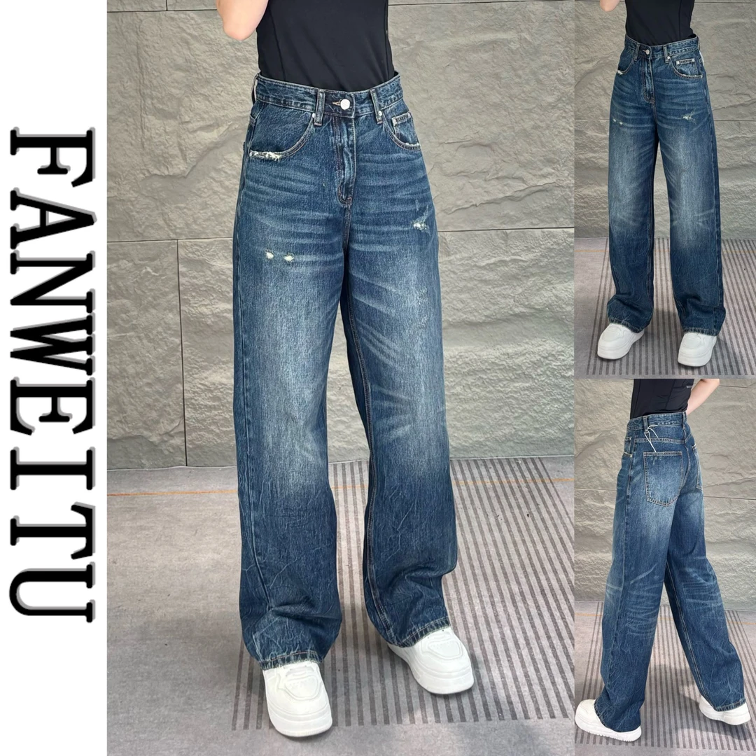 秋季新款新疆长绒棉男士宽松牛仔裤潮流复古高个子高腰长裤AC3325