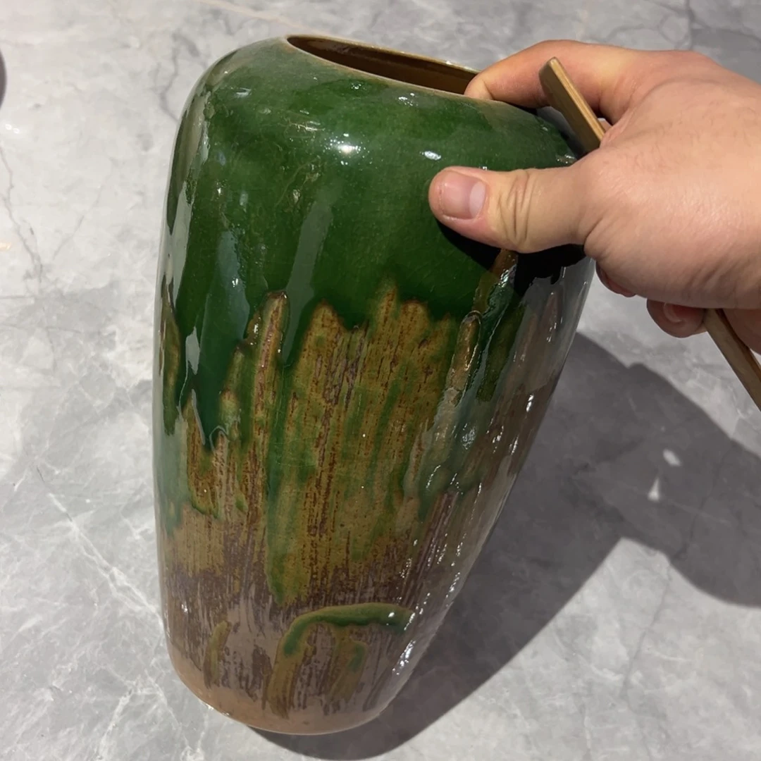 摆件陶瓷花瓶高28口9