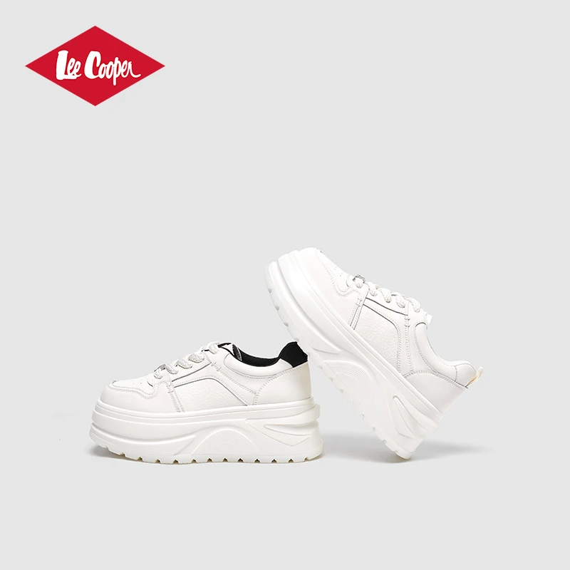 LEE COOPER休闲板鞋时尚百搭夏季透气真皮春季潮流厚底时尚百搭