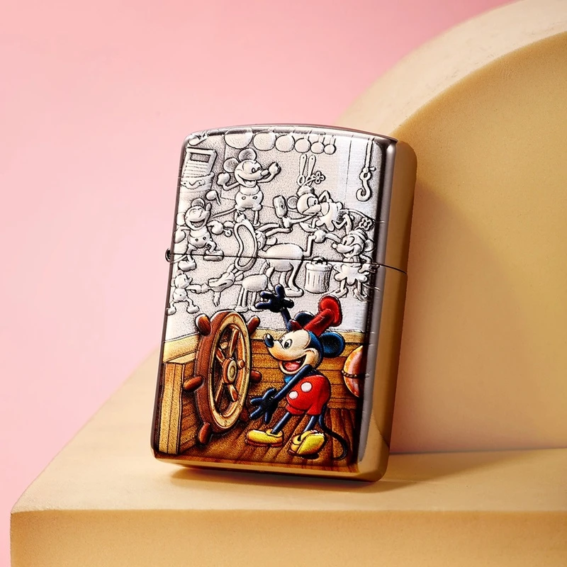 ZIPPO正品打火机/盔甲浮雕彩绘米奇防风男士送礼DY9910DK【俊昊