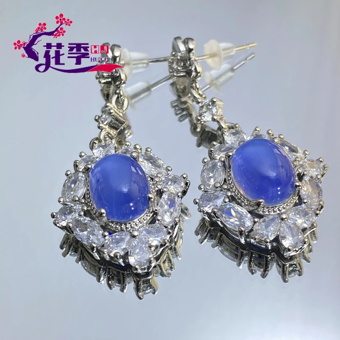 【花季】 原创天空蓝炫彩强荧光耳坠G481