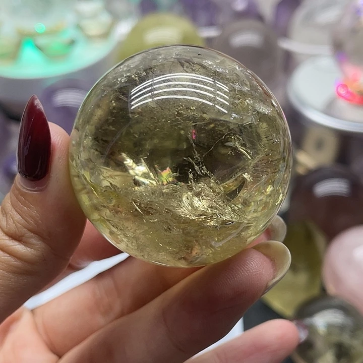琳***淋未镶嵌珠宝半成品水晶52黄水晶球