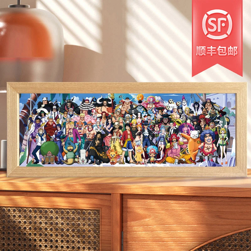 海贼王全家福立体画亚克力路飞女帝索隆山治氛围灯画儿童书房礼物