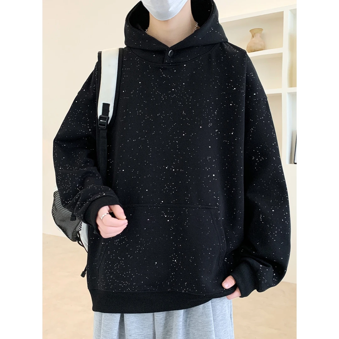 连帽卫衣男青少年2025新款潮流宽松百搭帅气外套秋装男士打底上衣