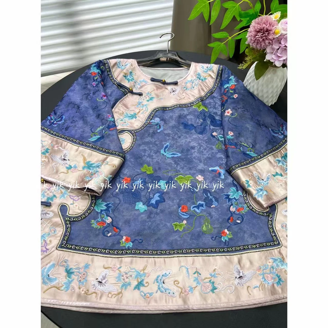 【宝葫芦】新中式重工刺绣宽松国风圆领满绣太太服上衣