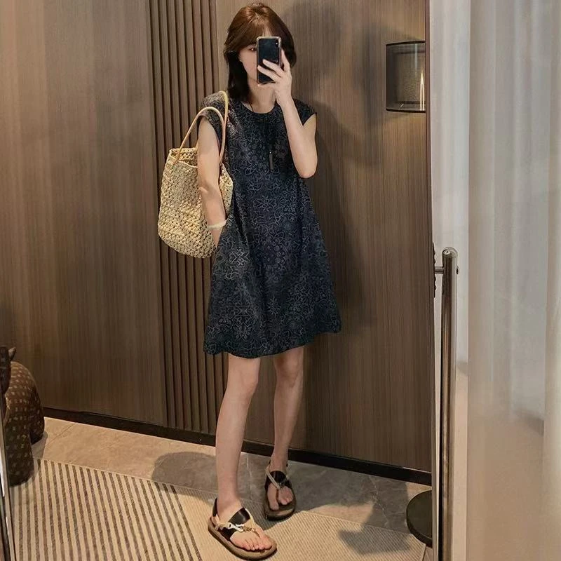 【现货】【复古印花】气质连衣裙显瘦女装禅意仙气飘飘裙子知性风衣服