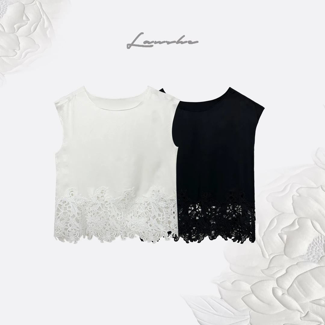 Lanshe阑舍·蕾丝重工拼接夏季法式背心