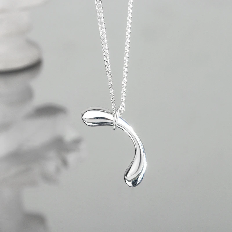 坠链均足银 990纯银项链女几何小拱门吊坠锁骨链套链新年送女朋友