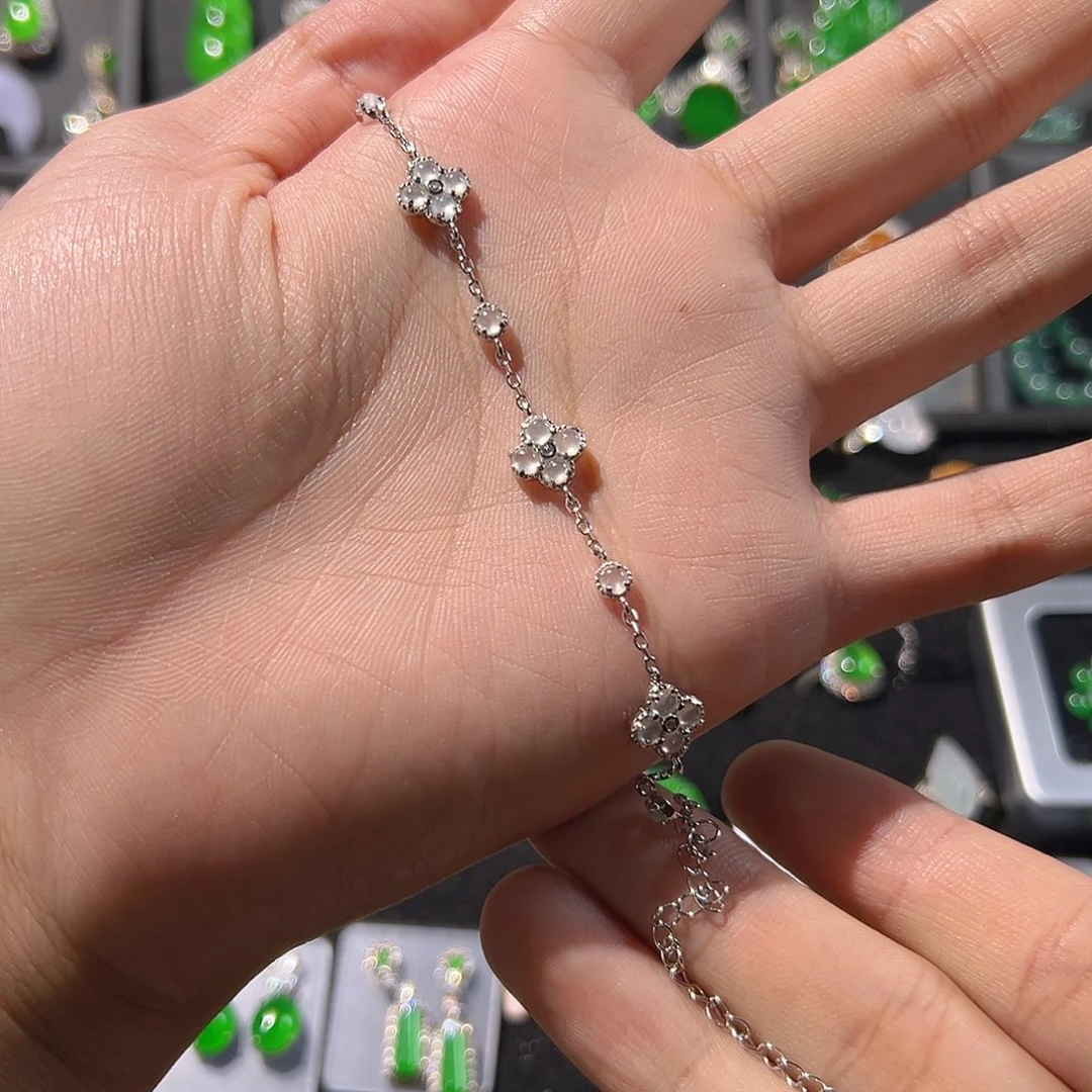 翡翠银S925镶嵌手链