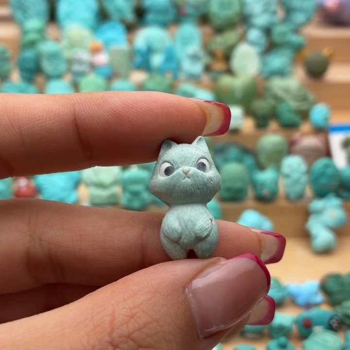 未镶嵌绿松石绿松石猫咪可爱的